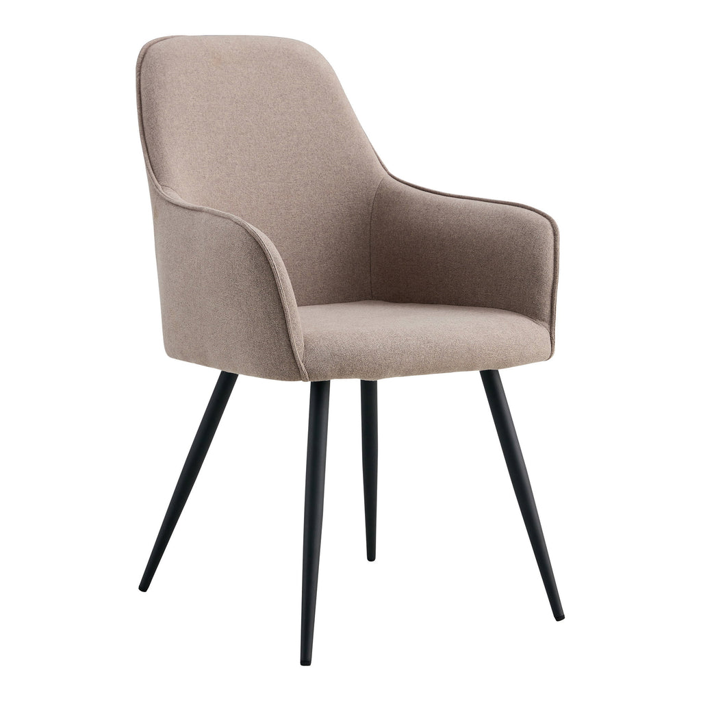 Harbo Dining Chair – 4er Set, steinfarben, schwarze Beine