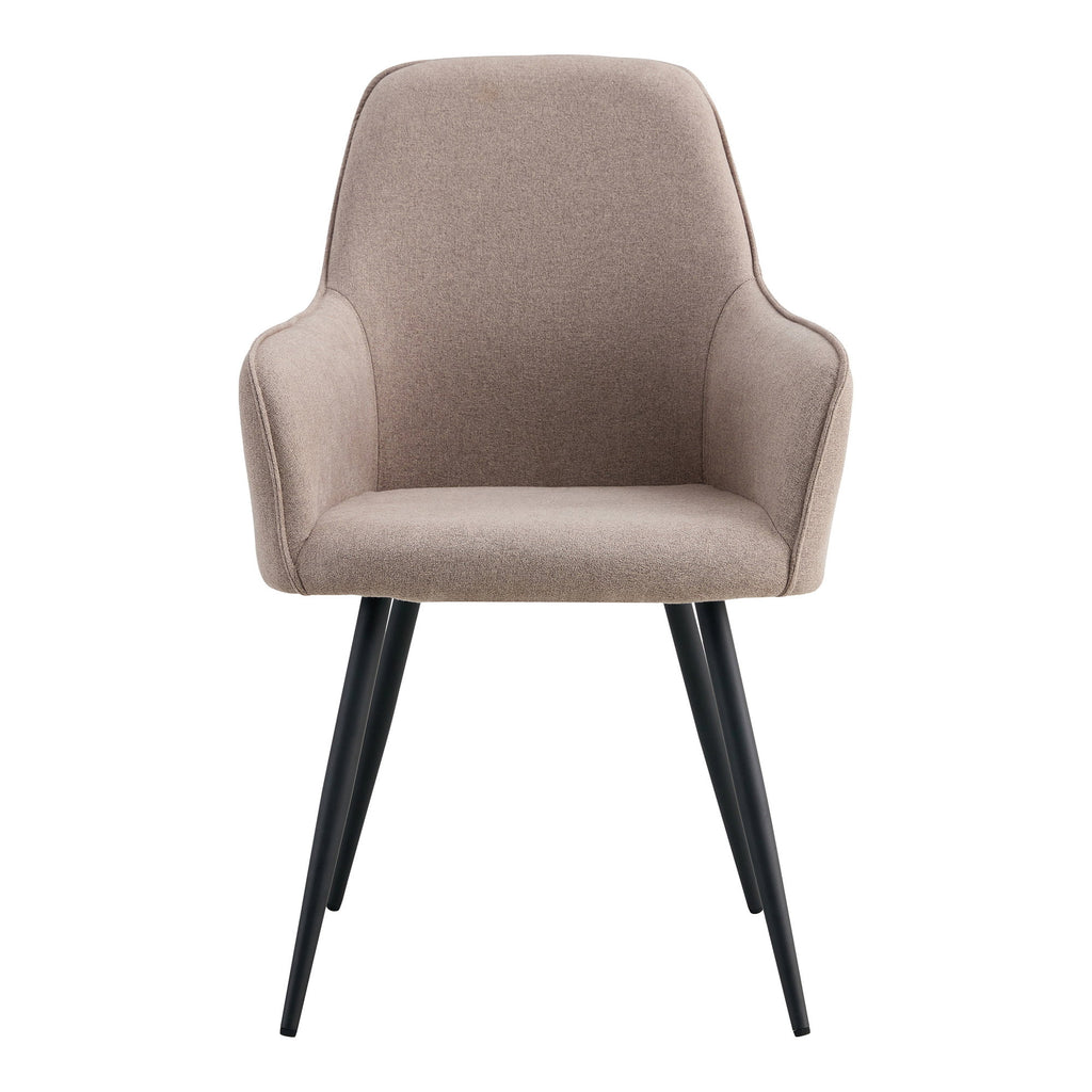 Harbo Dining Chair – 4er Set, steinfarben, schwarze Beine