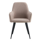 Harbo Dining Chair – 4er Set, steinfarben, schwarze Beine