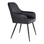 Harbo Dining Chair – 4er Set, schwarzes PU-Leder, schwarze Beine