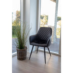 Harbo Dining Chair – 4er Set, schwarzes PU-Leder, schwarze Beine