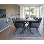 Harbo Dining Chair – 4er Set, schwarzes PU-Leder, schwarze Beine