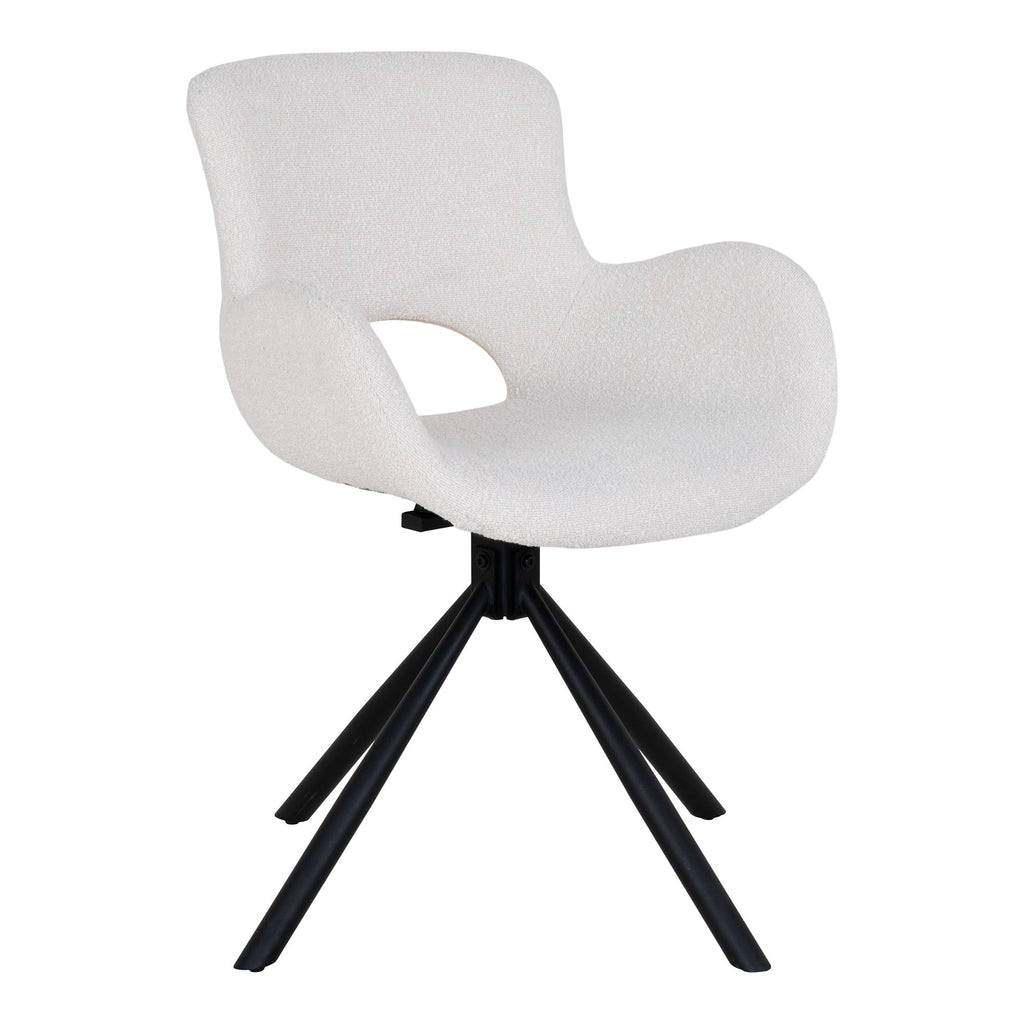 Amorim Dining Chair – 4er Set, Bouclé off-white, drehbar