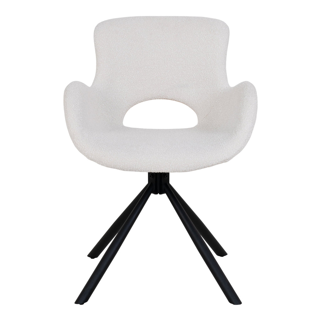 Amorim Dining Chair – 4er Set, Bouclé off-white, drehbar