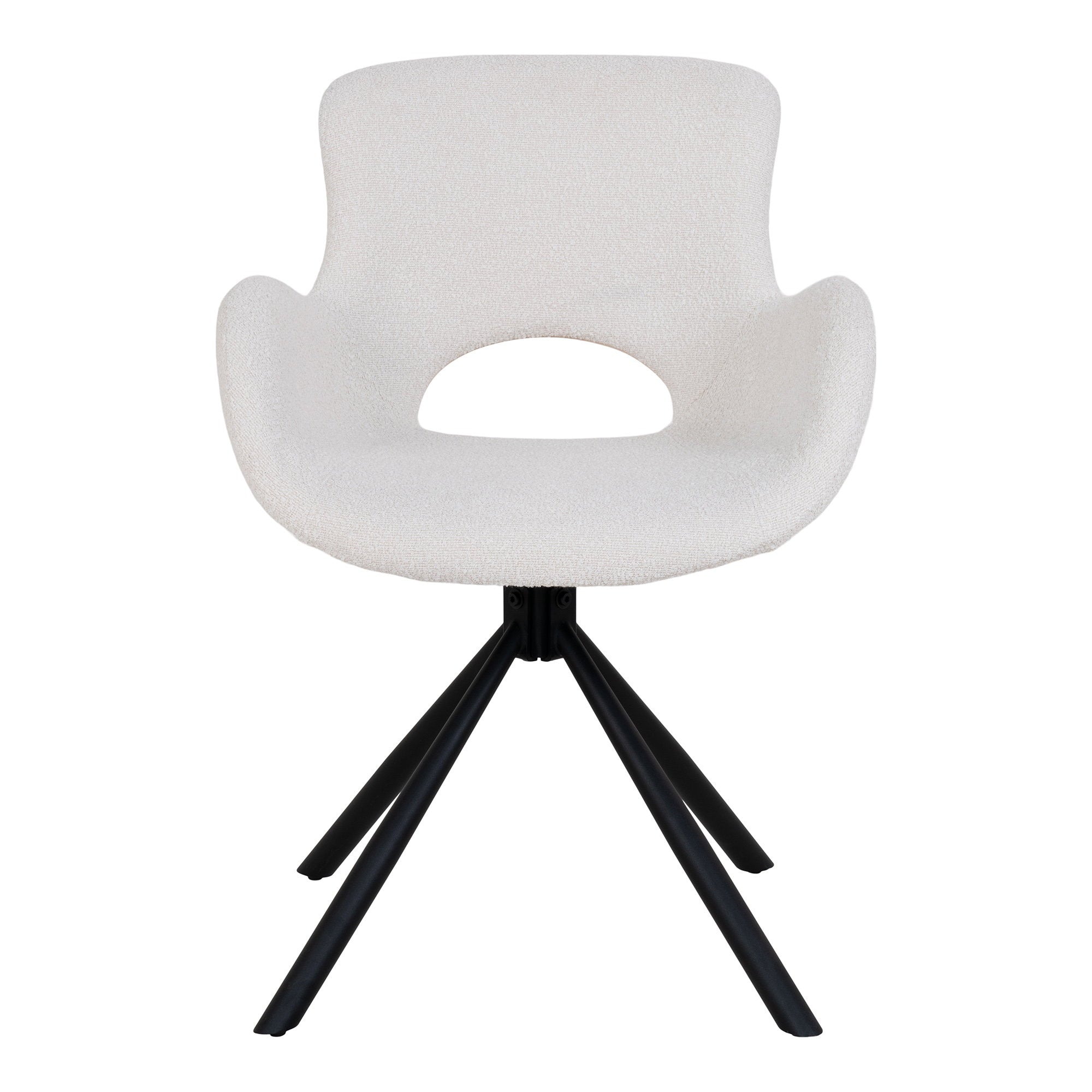Amorim Dining Chair – 4er Set, Bouclé off-white, drehbar