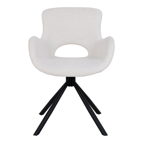 Amorim Dining Chair – 4er Set, Bouclé off-white, drehbar