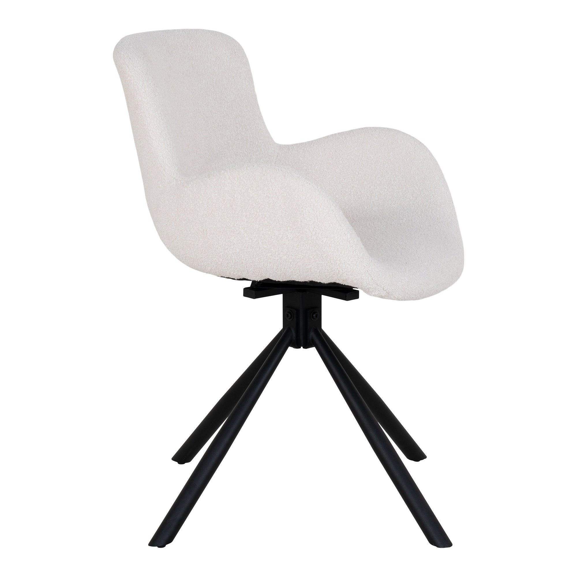 Amorim Dining Chair – 4er Set, Bouclé off-white, drehbar