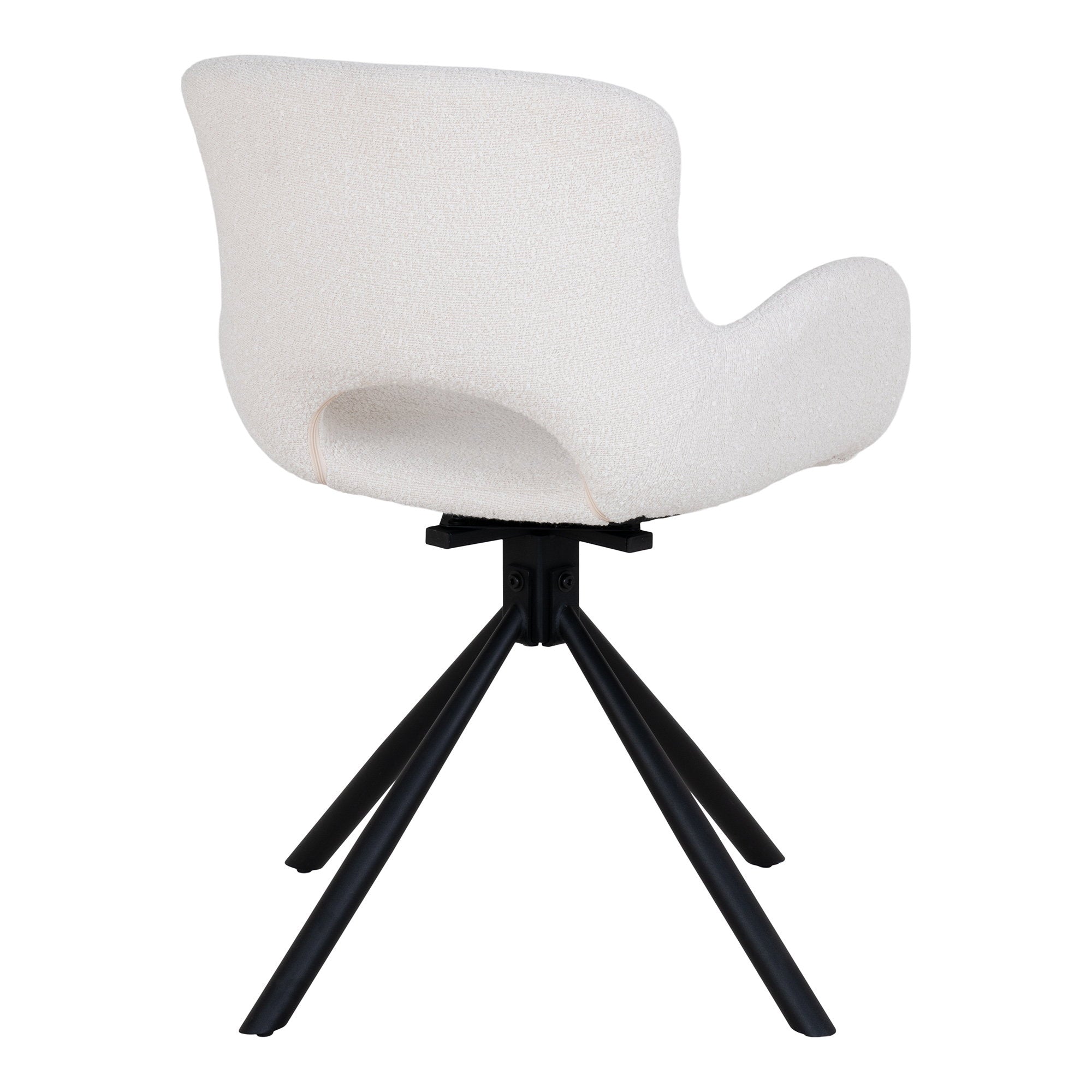 Amorim Dining Chair – 4er Set, Bouclé off-white, drehbar