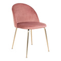 Geneve Dining Chair – 6er Set, Samt rose, Messingbeine