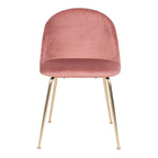 Geneve Dining Chair – 6er Set, Samt rose, Messingbeine