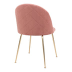 Geneve Dining Chair – 6er Set, Samt rose, Messingbeine