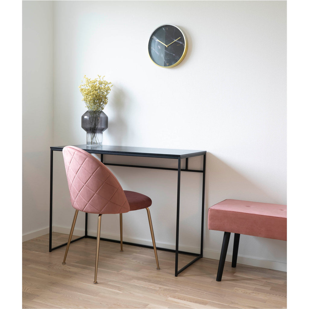 Geneve Dining Chair – 6er Set, Samt rose, Messingbeine