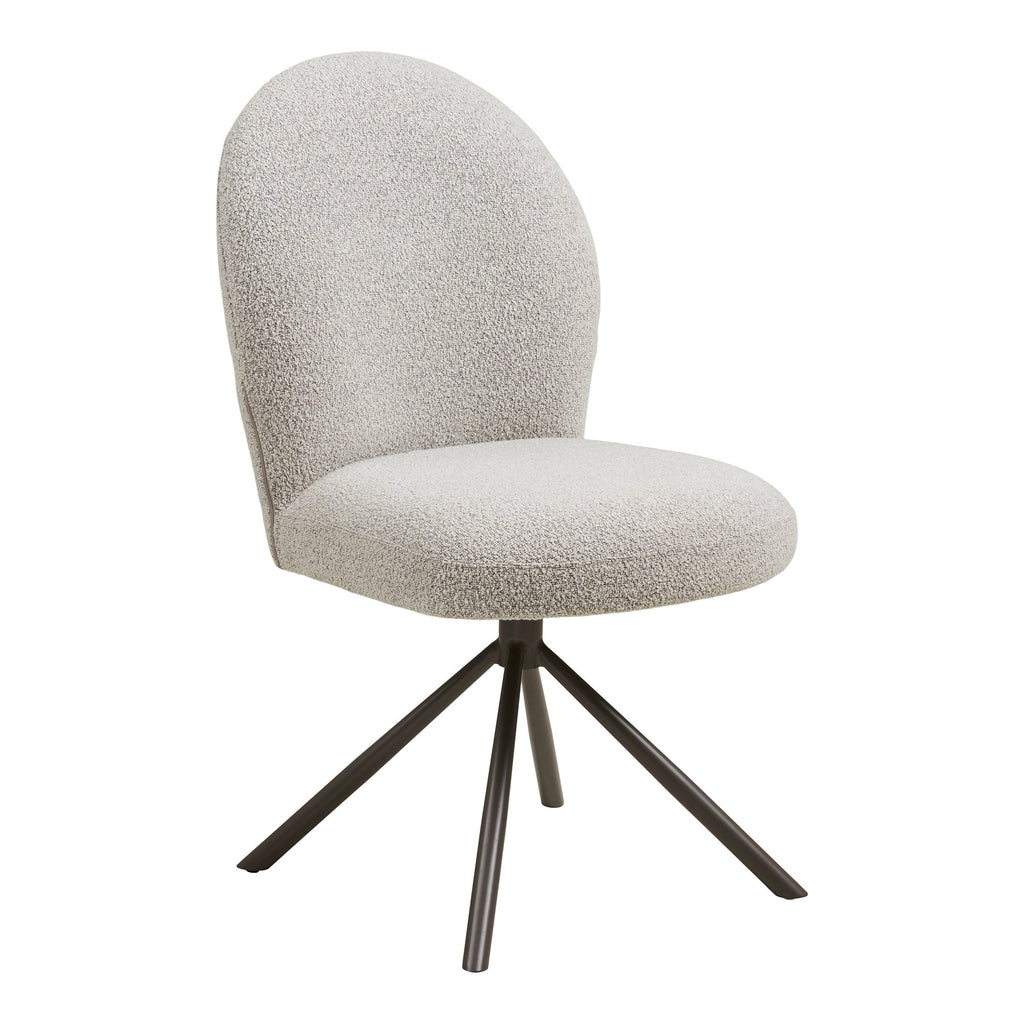 Lana Dining Chair – 4er Set, Bouclé sand, graue Beine