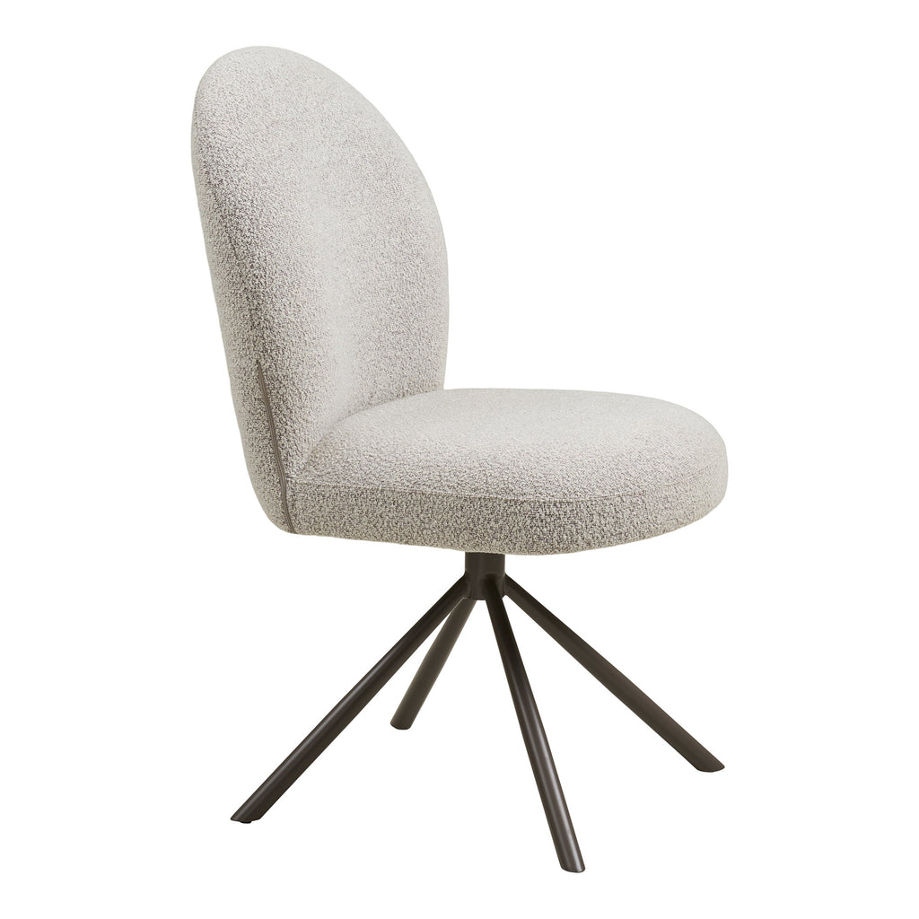 Lana Dining Chair – 4er Set, Bouclé sand, graue Beine