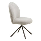 Lana Dining Chair – 4er Set, Bouclé sand, graue Beine