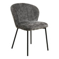 Roanne Dining Chair – 4er Set, grau, schwarze Beine
