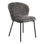 Roanne Dining Chair – 4er Set, grau, schwarze Beine