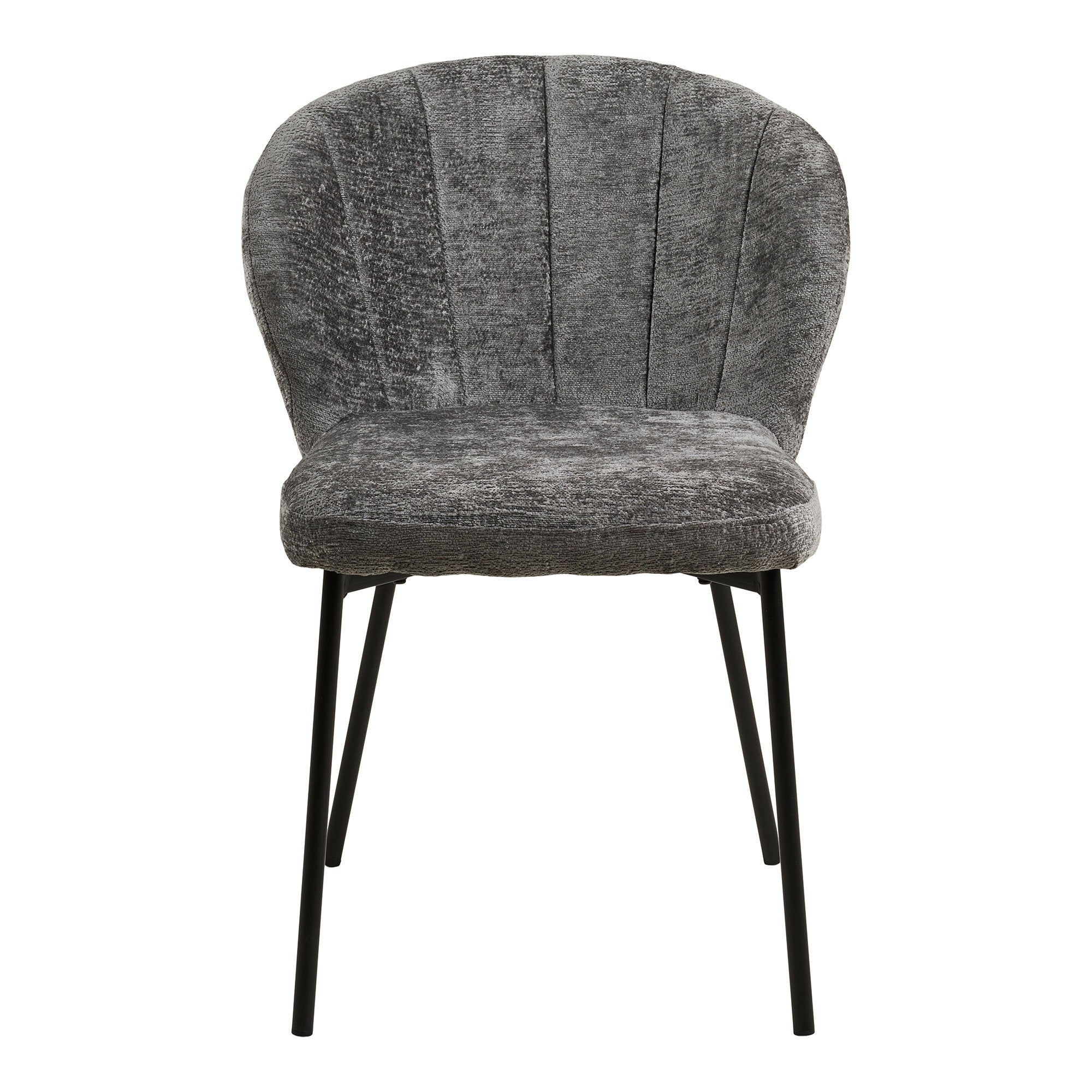 Roanne Dining Chair – 4er Set, grau, schwarze Beine