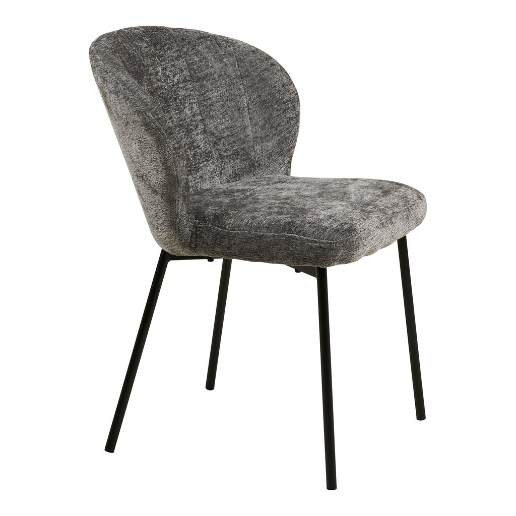 Roanne Dining Chair – 4er Set, grau, schwarze Beine