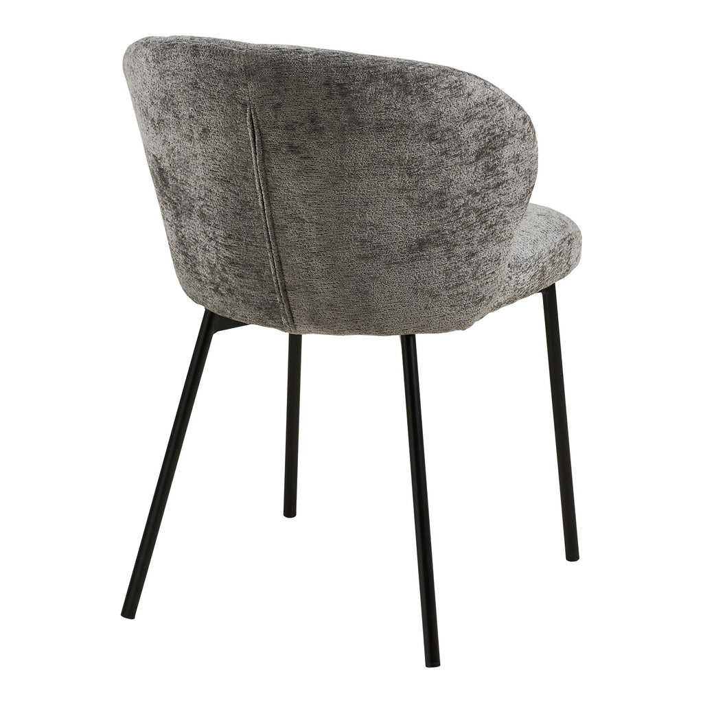 Roanne Dining Chair – 4er Set, grau, schwarze Beine