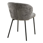 Roanne Dining Chair – 4er Set, grau, schwarze Beine