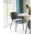 Roanne Dining Chair – 4er Set, grau, schwarze Beine