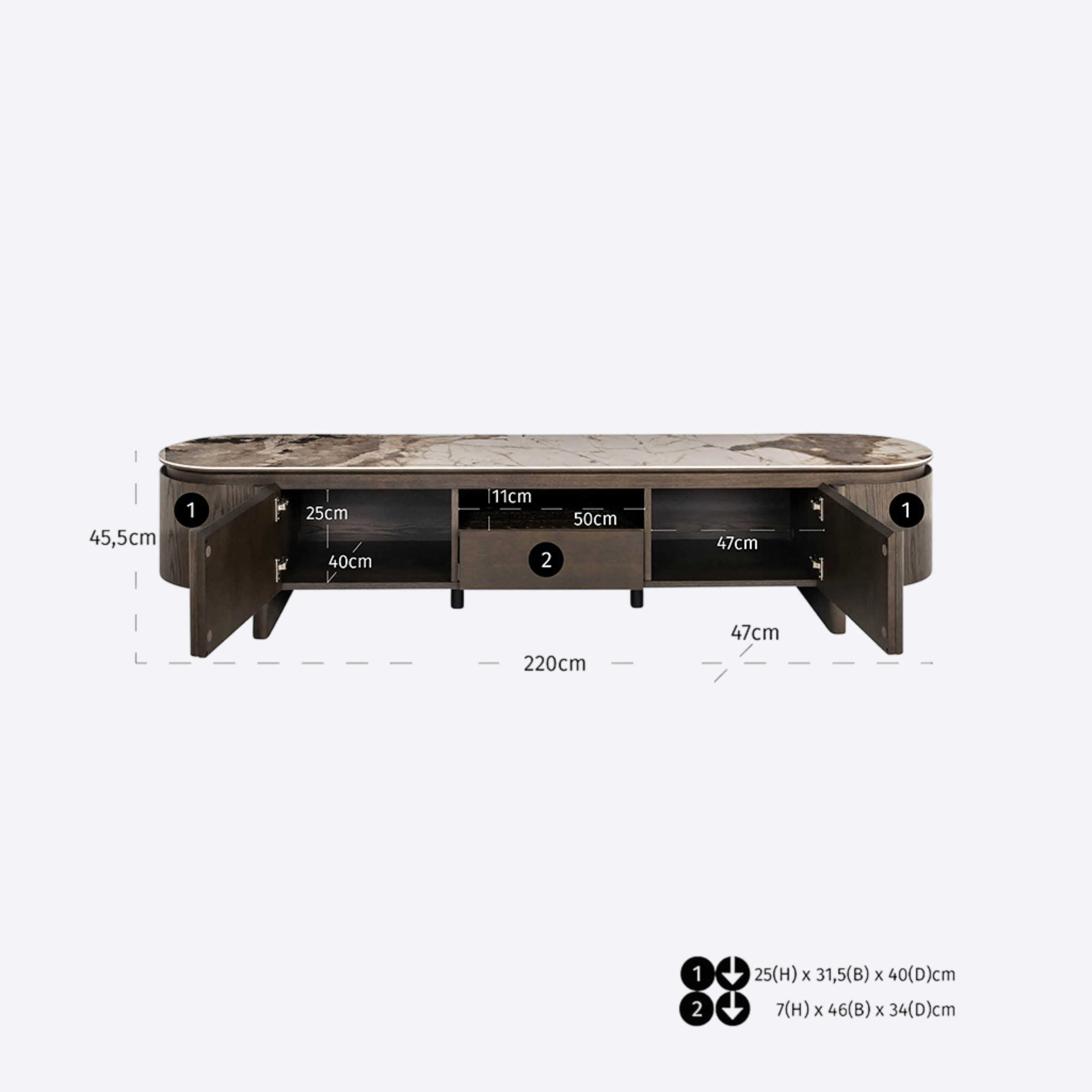 TV cabinet Langford brown
