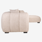 Sofa Novaro cream tweed – rechte Lounge, feuerhemmend