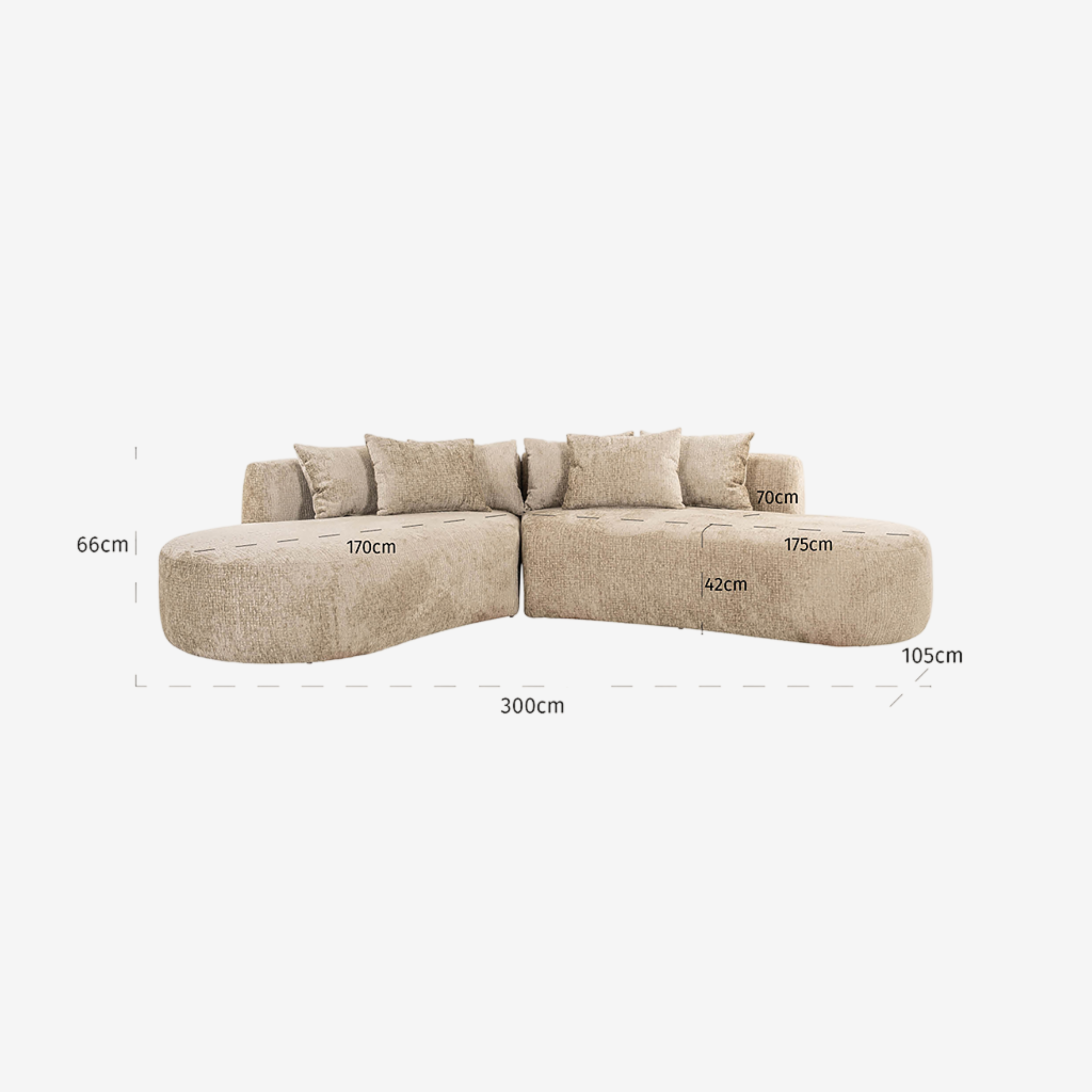 Sofa Cassie 4-Sitzer desert fusion