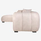 Sofa Novaro cream tweed – linke Lounge, feuerhemmend