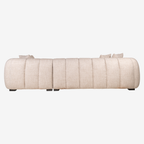 Sofa Novaro cream tweed – rechte Lounge, feuerhemmend