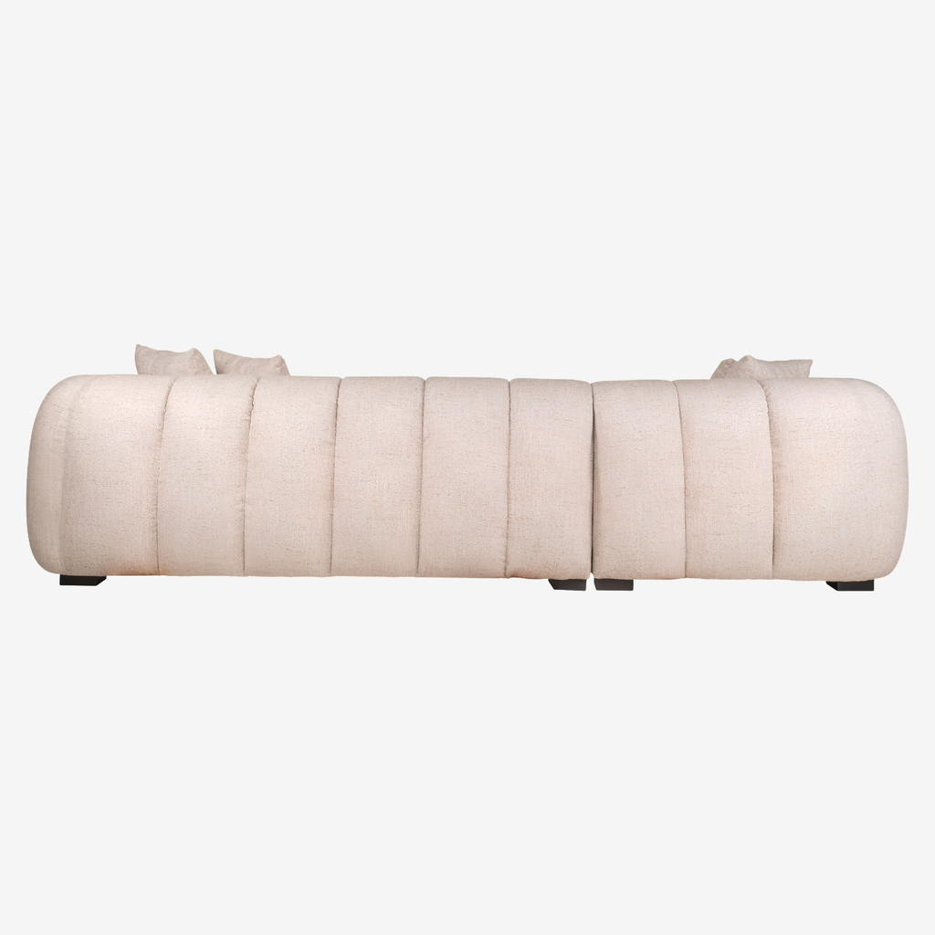 Sofa Novaro cream tweed – linke Lounge, feuerhemmend