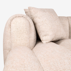 Sofa Novaro cream tweed – linke Lounge, feuerhemmend