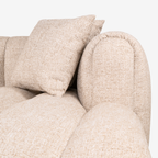 Sofa Novaro cream tweed – rechte Lounge, feuerhemmend
