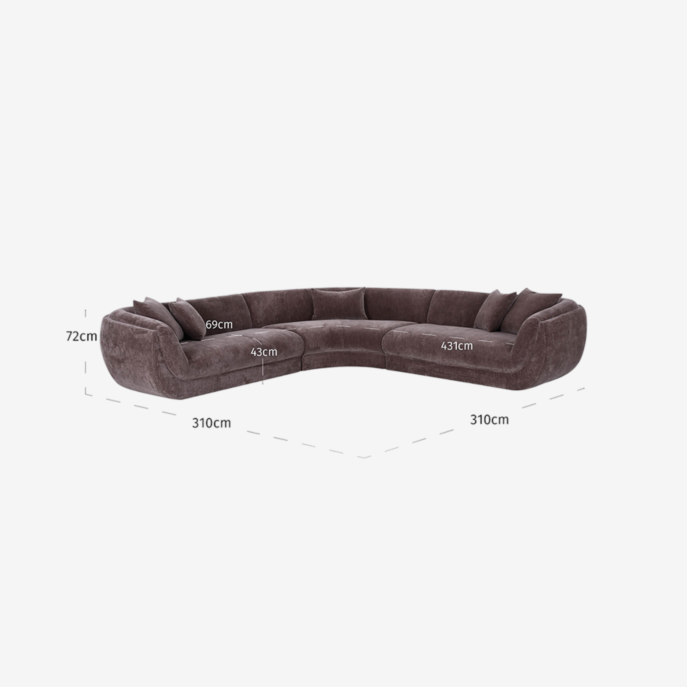 Sofa Gianelle be straight dark brown