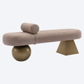 Bench Alexander Jones brown tweed fire retardant (Geneva)