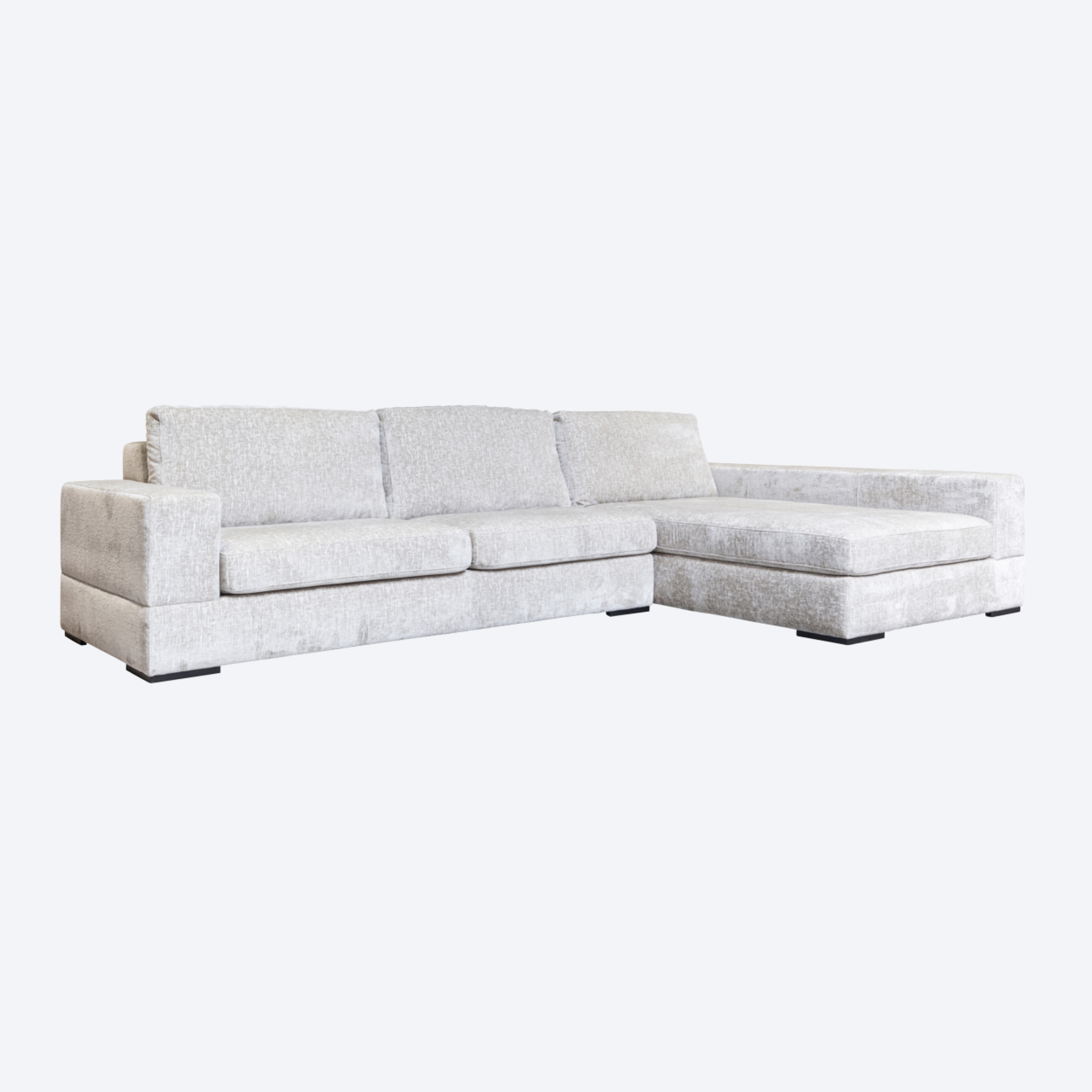 Sofa Pasha pearl island 3-seater + lounge right fully upholstered