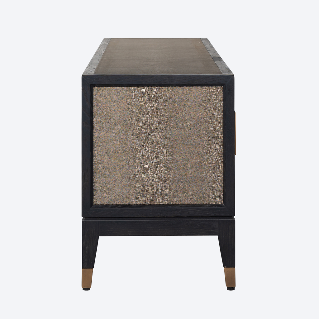 TV cabinet Bloomville brass shagreen
