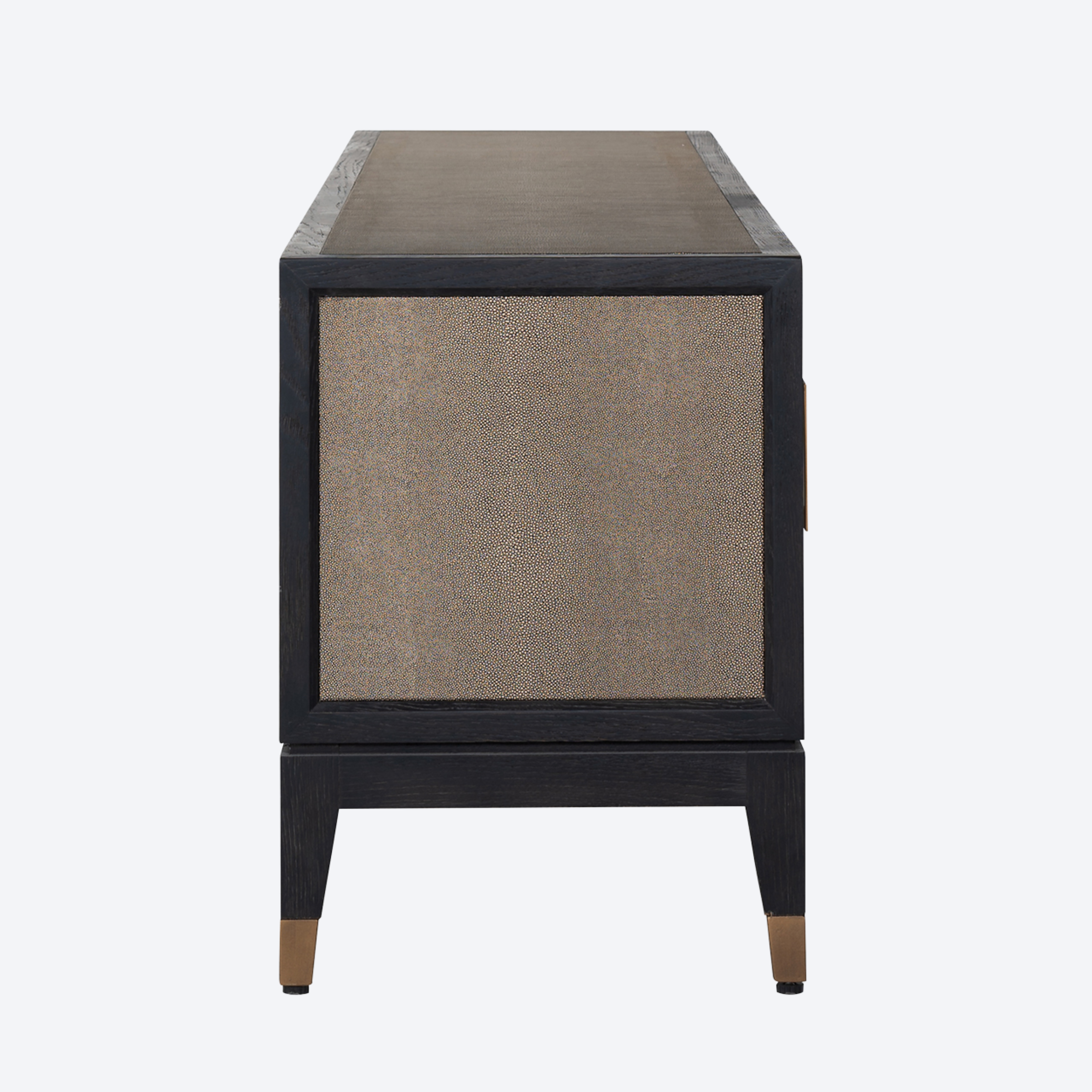 TV cabinet Bloomville brass shagreen