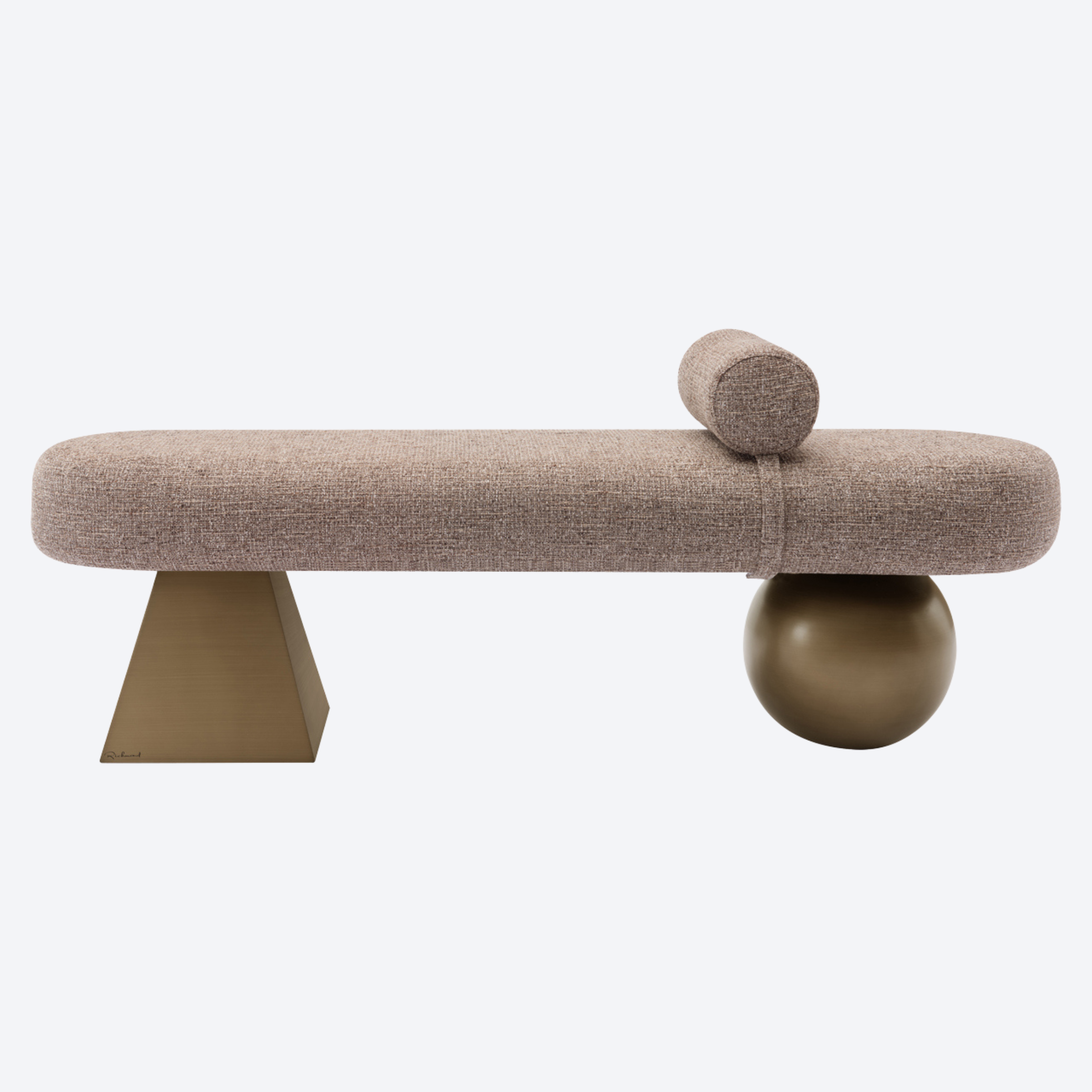 Bench Alexander Jones brown tweed fire retardant (Geneva)