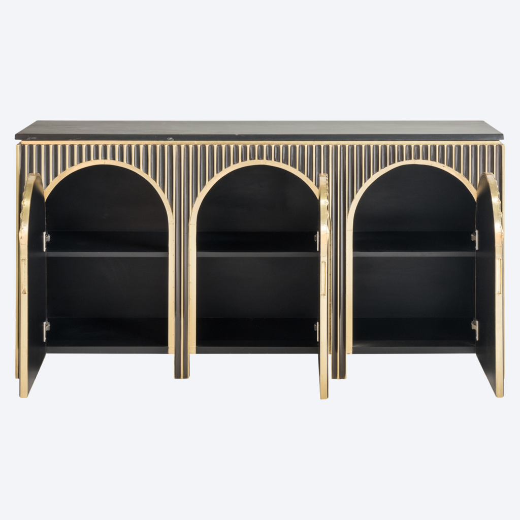Sideboard Les Arcs brushed gold