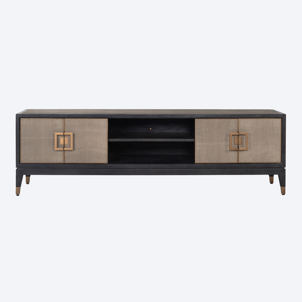 TV cabinet Bloomville brass shagreen