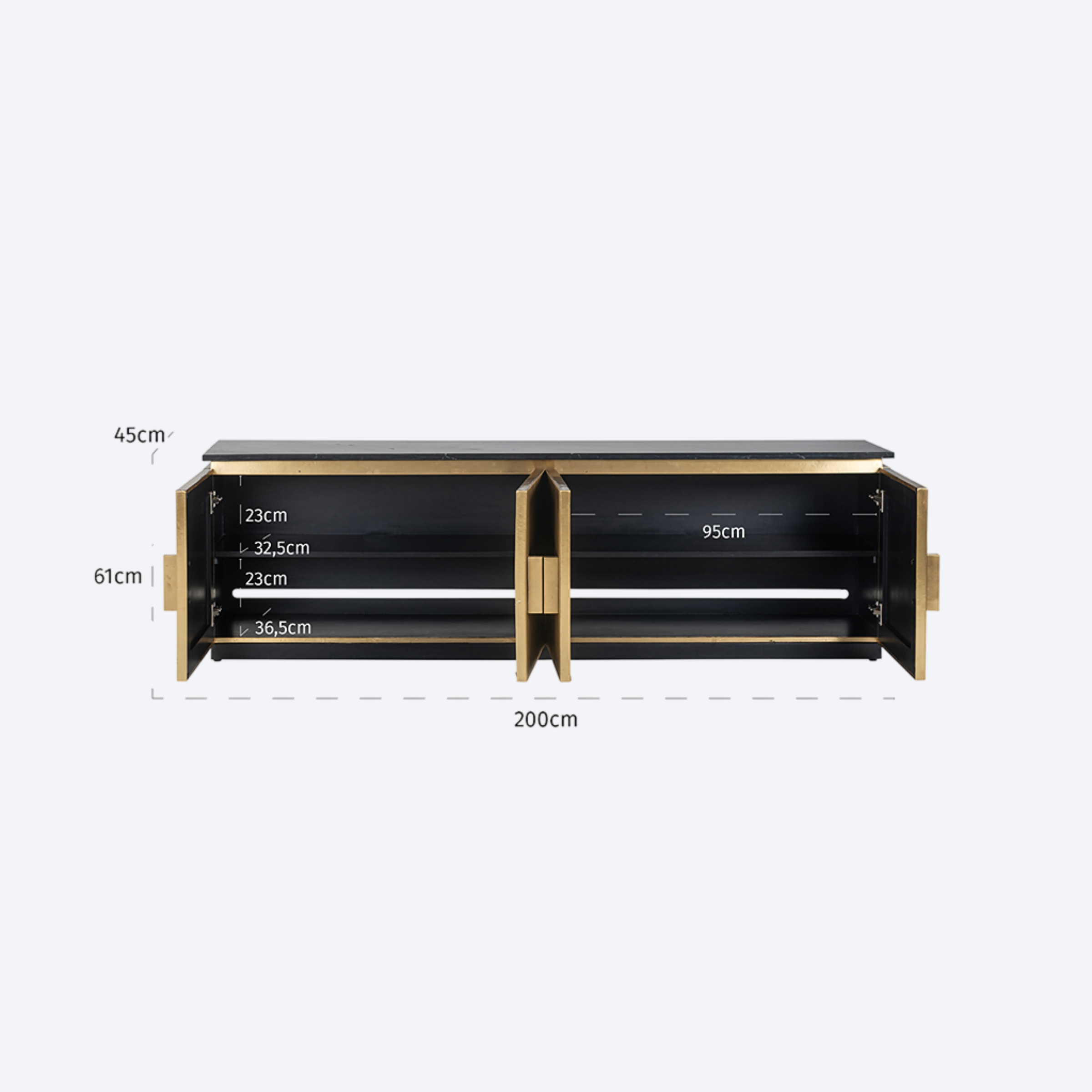 TV cabinet Ironville gold