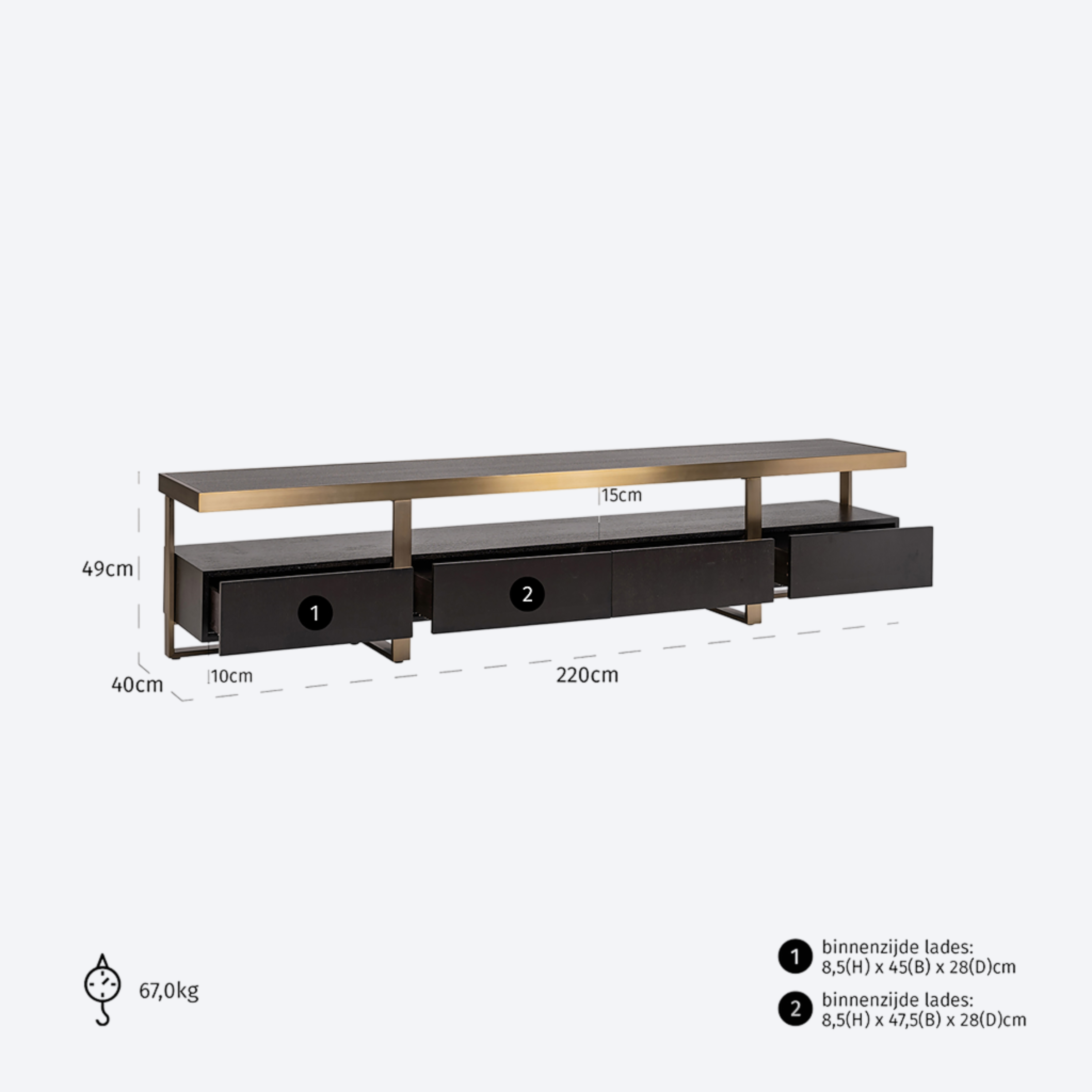 TV cabinet Alexander Jones charcoal (Diddley)