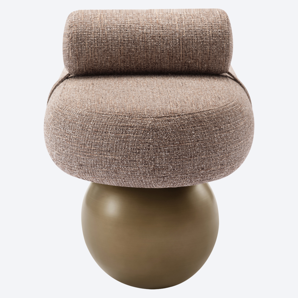 Bench Alexander Jones brown tweed fire retardant (Geneva)
