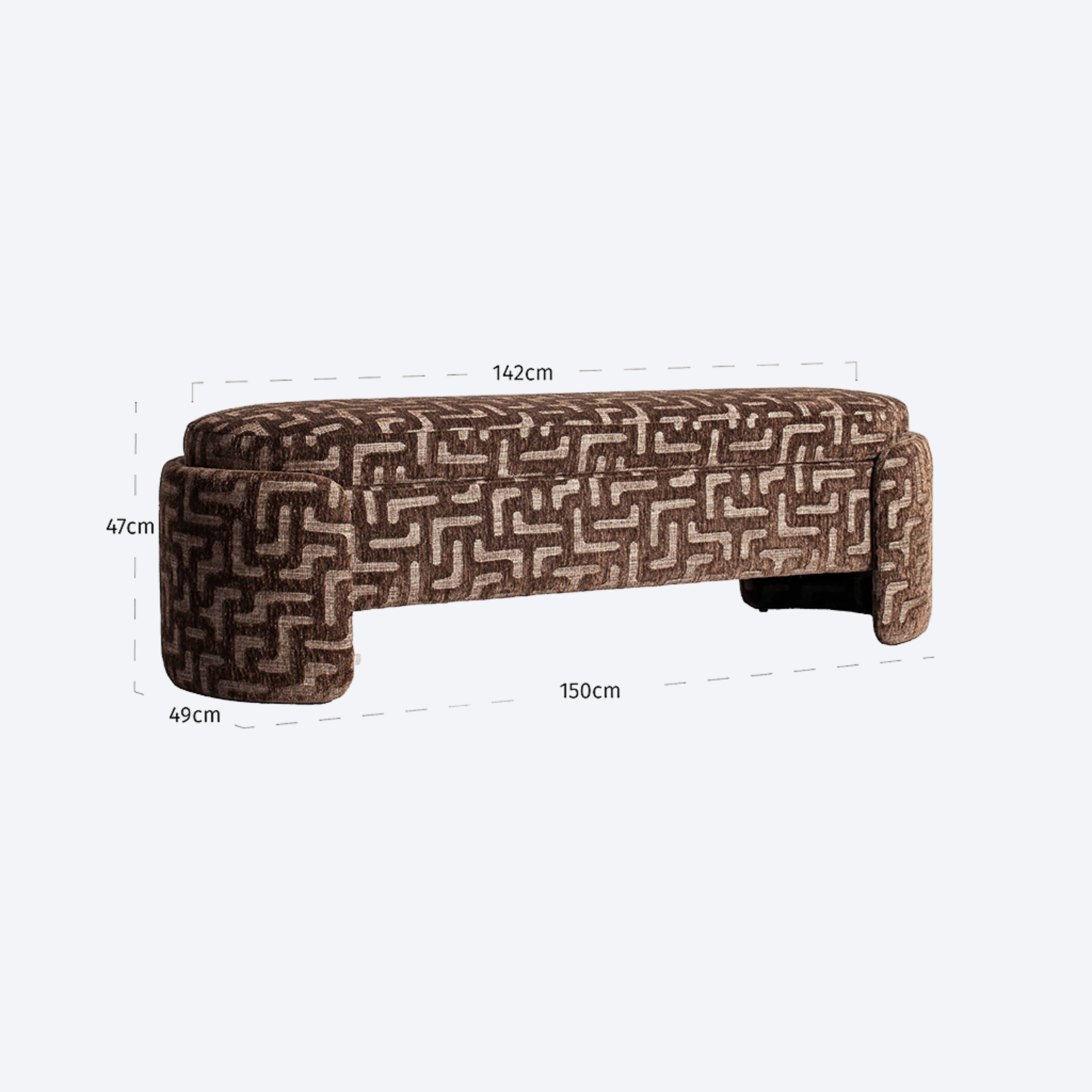 Bench Cupid brown labyrinth with storage