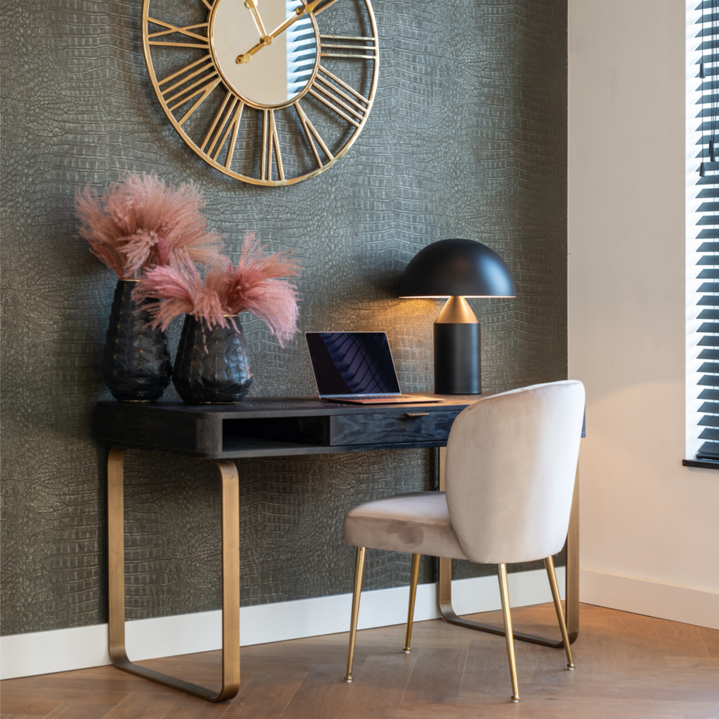 Desk Blackbone Brass black rustic