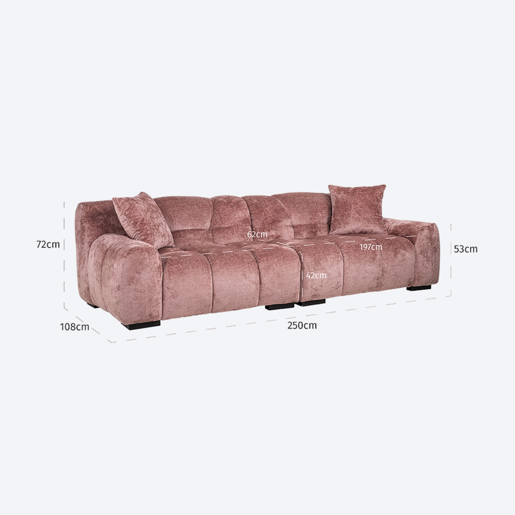 Sofa Charelle rose chenille