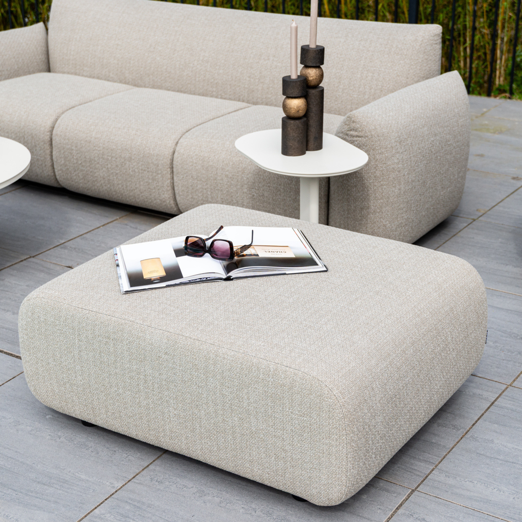 Outdoor pouffe & footstool Dawson greige alpine