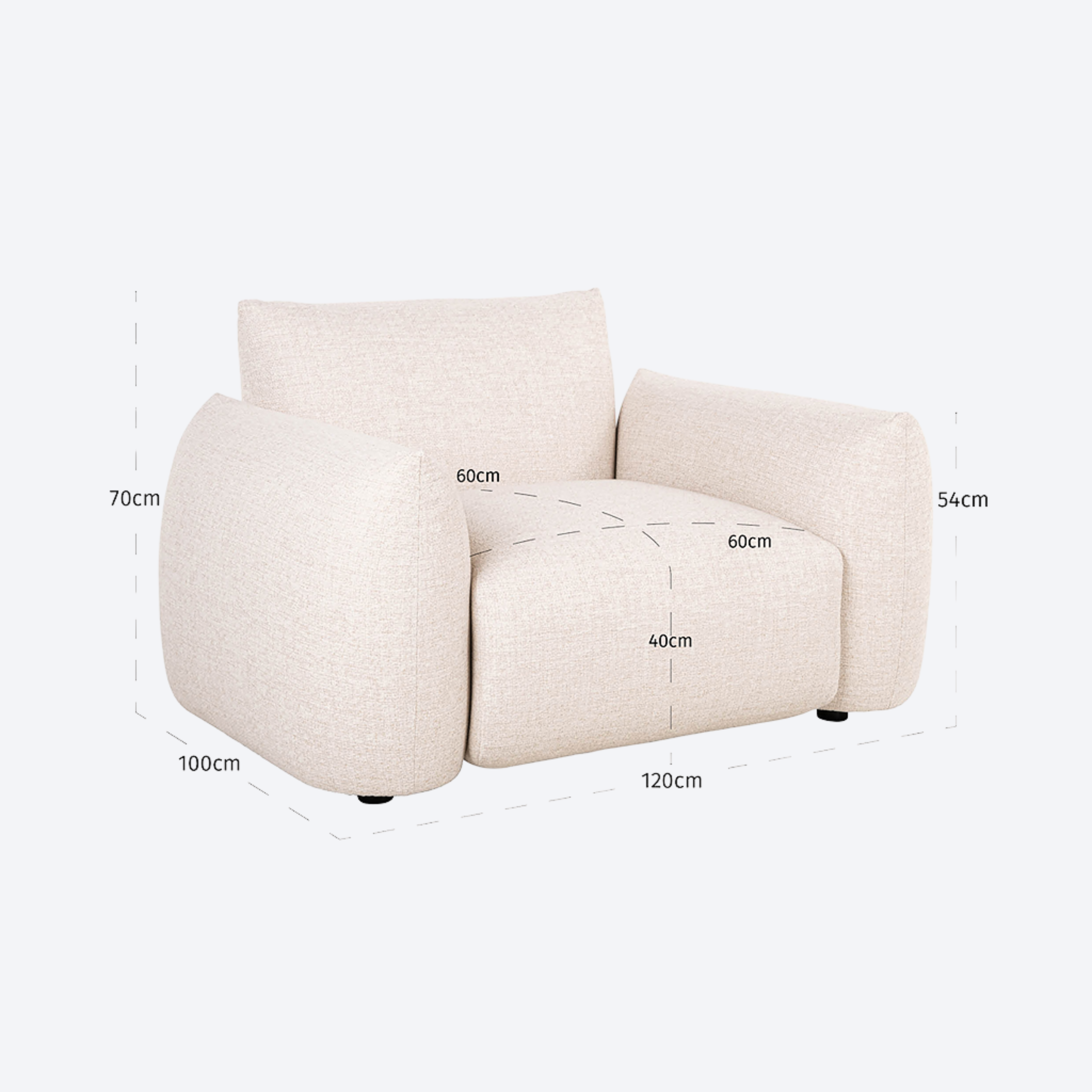 Outdoor lounge chair Dawson beige alpine
